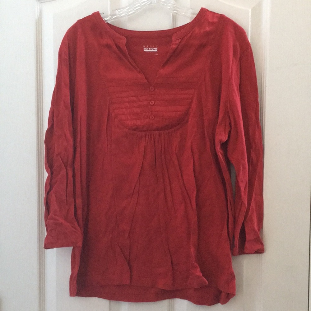 FINAL MARKDOWN Ladies’ Basic Editions Tunic w/Satin insert large
